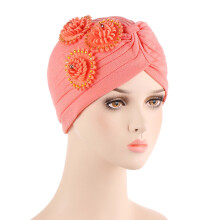 Turbans do Mhná Fillteán Ceann Hijab Hata Ailse Cap Clúdach Gruaige Bláthanna Boihéamacha Eitneach Turban Ceannbheart Hata Beanie