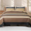 Σετ πάπλωμα Queen Size, διπλής όψης ριγέ κουβέρτα Camel Boho με 2 καλύμματα, ελαφριά 1