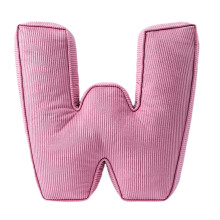 15" Plush Letter Pillow A-Z in Pink, Soft Corduroy Hugging Cushion for Bedroom, Living Room, Dorm & Nursery Decor