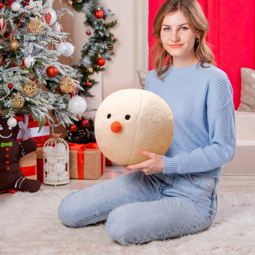 Λούτρινο μαξιλάρι χιονόμπαλας 7,87–15,7", χαριτωμένο μαλακό μαξιλάρι χιονάνθρωπου