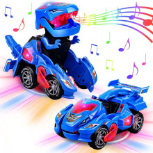 Dino-Rennwagen mit LED-Licht und Musik, automatischer Verwandlung – Geeignet für Kinder ab 3 Jahren, Geburtstags-/Weihnachtsgeschenk