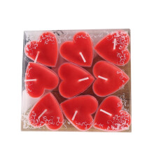 Bougies chauffe-plat en forme de cœur pour la Saint-Valentin (lot de 9), bougies de soja romantiques pour les rendez-vous, les mariages, les