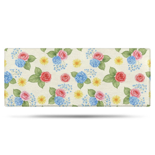 Χαλί μπάνιου Pioneer Flower Floral, αντιολισθητικό χαλάκι μικροϊνών με επένδυση από