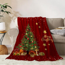 Pink Santa Christmas Throw Blanket 50x60, Soft Fuzzy Plush Fleece – Compatible with Couch, Sofa & Bed
