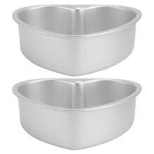 Moule à gâteau en forme de cœur en alliage d'aluminium antiadhésif, 2 moules de 10,7 cm x 10,4 cm de diamètre