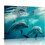 Εκτύπωση σε καμβά Patifu Two Dolphins HD, 20x16 ίντσες – Διακόσμηση τοίχου σπιτιού, 1