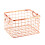 Rose Gold Wire Basket with Handle for Home Office Storage 1