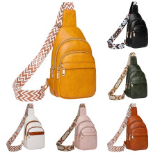 Malá dámska crossbody kabelka, kožená, viac priehradková, s potlačou, nastaviteľným popruhom, cestovná prenosná taška cez rameno, čierna
