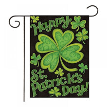 St. Patricks dag hageflagg 30x43 cm, dobbeltsidig kløverdesign, eviggrønn kløver hageflagg for utendørsdekor