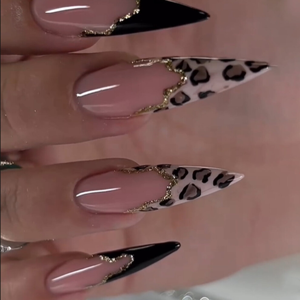 Y2K Goth Kawaii Press On Nails - Edgy Punk Acrylic Fake Nails with 3D Sweet Gothic Nail Art Designs