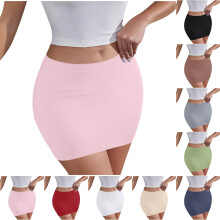 Damenröcke, Trendige Röcke für Damen, Sexy Sommer-Minirock für Damen, einfarbig, mit elastischem Bund, Rot, Größe L