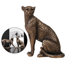 Ornement sculpté en forme de léopard, support d'artisanat de style nordique, pour bureau, table, bureau ou magasin -