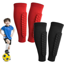 Protège-tibias Shin Defender Kids2Pair, protège-tibias de football Shindefender, avec coussinets alvéolés, pour enfants, jeunes et adultes.