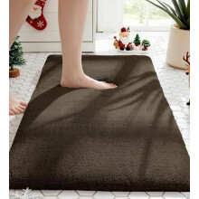 Tapis de bain gris camel 81 x 51 cm – Mousse élastique épaisse, antidérapante, séchage rapide, tapis de bain absorbant en microfibre pour