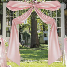 Grande fiocco in raso per la decorazione della stanza, decorazione da parete rosa pastello compatibile con il tema ballerina.