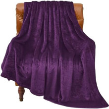 Purple Fleece Throw Blanket 50"x70", Soft Warm Lightweight Cozy Blanket for Couch, Bed, Travel & Camping