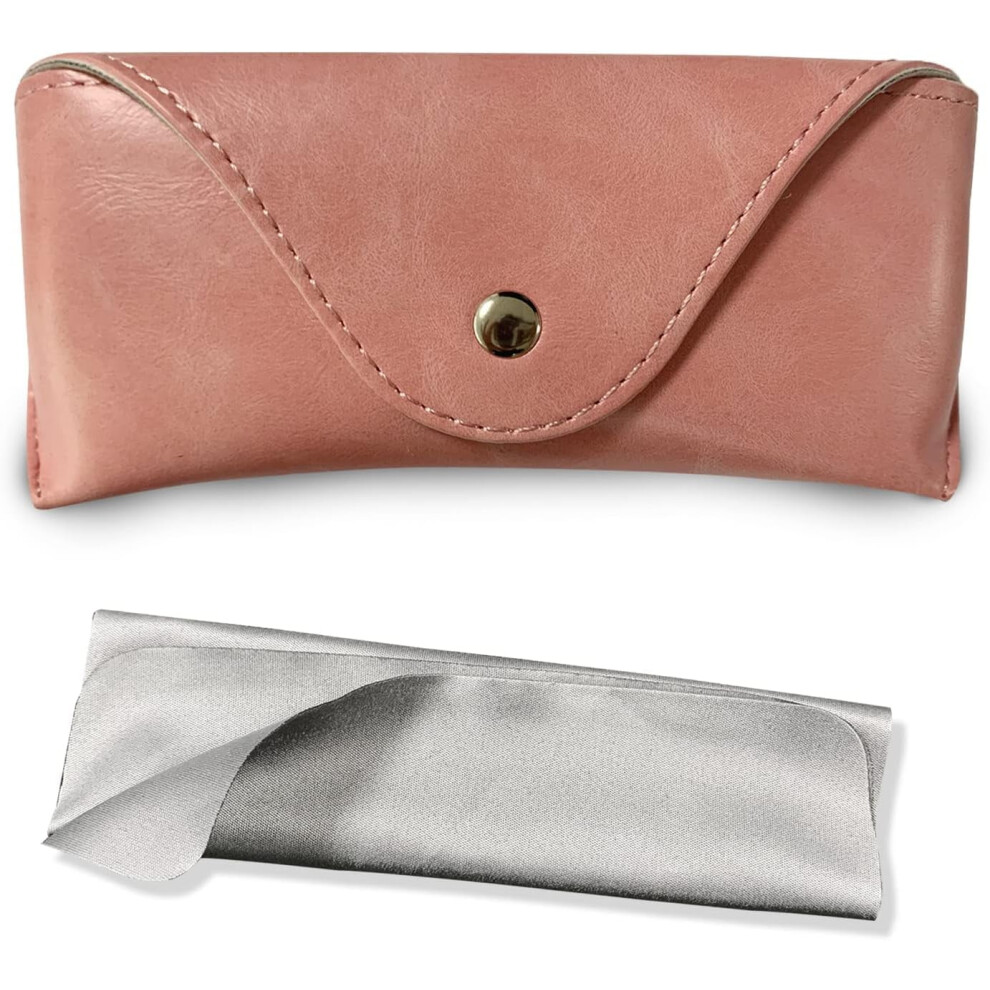 Portable Leather Glasses Case,Flexible Sunglasses Pouch Slim Case for Women Men Horizontal Eyeglass Case