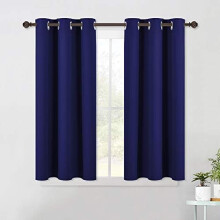 Royal Blue Blackout Curtains with Silver Grommets, 34" x