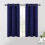 Royal Blue Blackout Curtains with Silver Grommets, 34" x 1