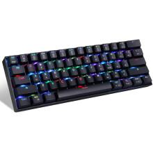 Méarchlár Cearrbhachais Meicniúil USB CK61RGB OUTMU le Lasca Gorma, 61 Eochair, Dubh do Ríomhaire