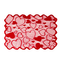 Chemin de table et set de table en dentelle en forme de cœur pour la Saint-Valentin, idéal pour un dîner romantique, une fête ou une décoration