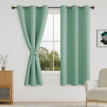 Sage Green Blackout Curtains 42x63in Grommet Set of 2