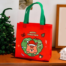Sac fourre-tout de Noël en non-tissé avec motif Père Noël/bonhomme de neige – Sac cadeau réutilisable, petit cadeau à glisser dans une