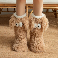 Chaussettes bottines polaires pour femmes avec semelles antidérapantes pour parquets – Chaussettes d'intérieur chaudes et moelleuses pour l'hiver