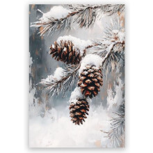 Vintage Christmas Tree Canvas Art 16x24 in