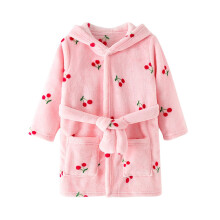 Mikilon Roupão de Banho com Capuz Estampado para Meninas de 5 a 11 Anos, Pijama Infantil com Bolsos