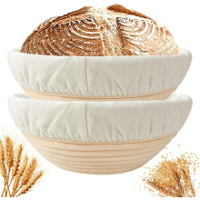 9 Inch Round Rattan Bread Proofing Basket (2 Pack)