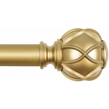 Tringle à rideaux réglable robuste dorée, 122-213 cm (48-84 po), tringle simple de 2,2 cm (7/8 po), extrémité en filet, compatible avec les