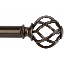 Tringles à rideaux extra longues et réglables (120-170 po), 1 po, bronze robuste, embouts torsadés, compatibles avec les supports standard.