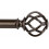 Varões de cortina extra longos e ajustáveis de 120 a 170 polegadas (305 a 432 cm), 1 polegada (2,5 cm), bronze, resistentes, com ponteiras em 1