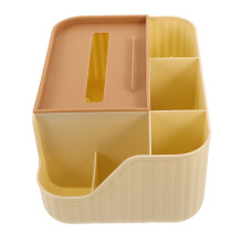 Rechthoekige tissuebox (1 stuk), beige plastic, eenvoudig ontwerp, voor dagelijks huishoudelijk gebruik.