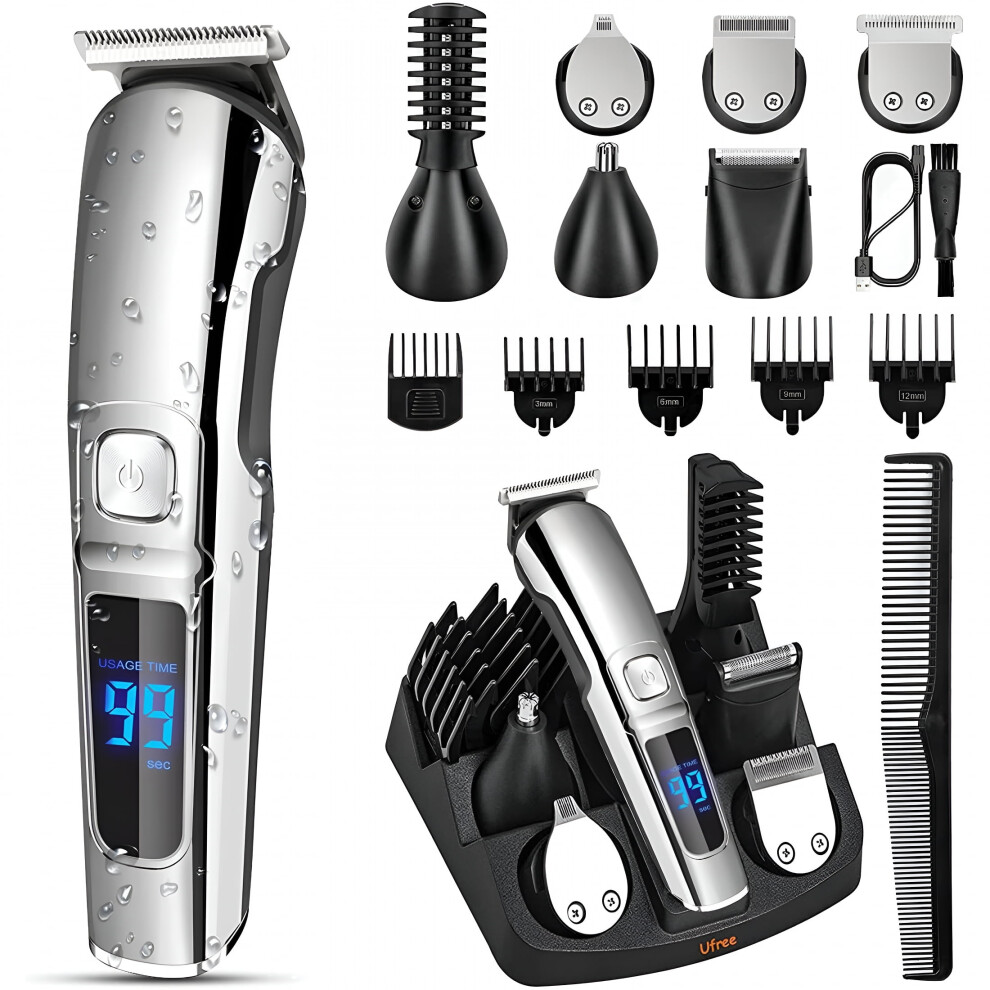Beard Trimmer for Men-Waterproof Electric Razor for Nose,Mustache,Face and Body,Cordless Hair Clippers Shavers for Men Grooming Kit