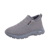Winterstiefel für Damen, modische, gefütterte Schneestiefel, wasserfest, bequem, lässig, warm, grau