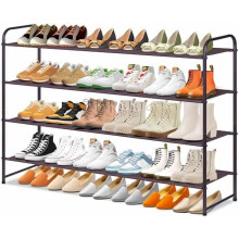 Étagère à chaussures à 4 niveaux pour placard, organisateur de chaussures long et large empilable pouvant contenir 30 paires, étagère basse