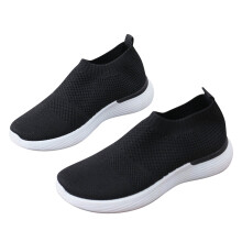 Womens Casual Sneakers, Women Outdoor Mesh Shoes Casual Slip On Comfortable Soles Running Sports Shoes 40 Black