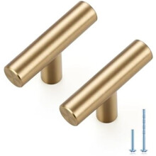 Lot de 20 poignées de meuble en bronze champagne – Longueur 5 cm, un seul trou – Poignées de meuble de cuisine en acier inoxydable pour tiroirs