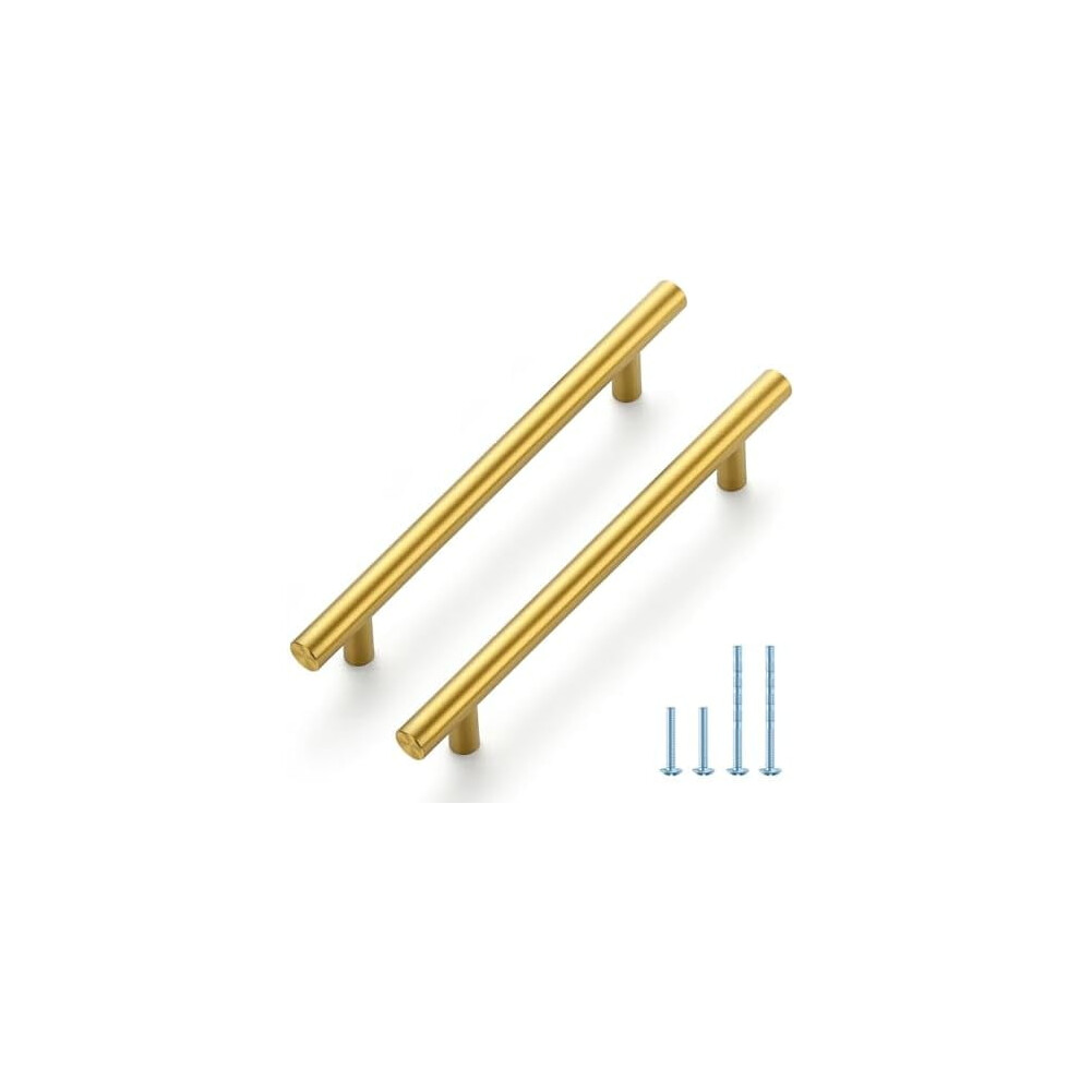 20-Pack 7.375" Cabinet Pulls, 5" (128Mm) Center, Brushed Brass Stainless Steel Drawer Pulls For Cabinets Â Compatible With Standard Cabinets 9329345082382