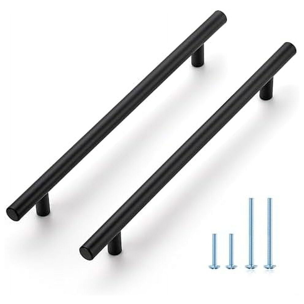 30-Pack 10" Matte Black Cabinet Pulls, 7.5" (192Mm) Hole Center, Stainless Steel Â Compatible With Standard Cabinets 9329345082429