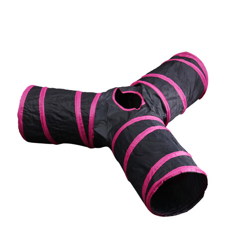 3Pièces Tunnel Pliable Rose Pour Rongeur D'exploration Sécurisé 2