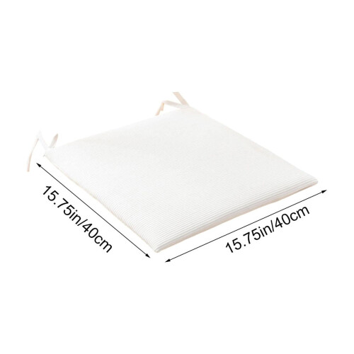 Wit polyester stoelkussen 40x40 cm 2