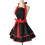 Delantal negro retro de algodón para mujer, ajustable. 4