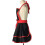 Delantal negro retro de algodón para mujer, ajustable. 5