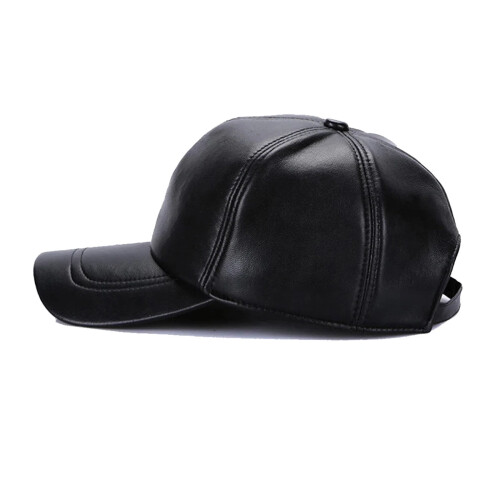 Men's Real Sheepskin Leather Baseball Cap, Casual Fall 2