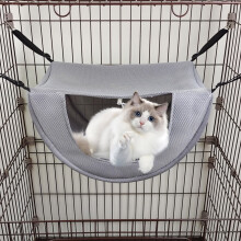 Hängmatta för katt – Andningsbart nät, Mjukt kvicksilver, Tjock tvättbar matta, Enkel installation, Snygg hängmatta för inomhusbruk
