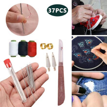 37PCS Sewing Tool Set by Hosenwelt – Portable Hand Repair Kit for Beginners & DIY Lovers, Compatible with All Standard Needles & Thread