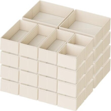 Lot de 24 organisateurs de tiroir pliables pour vêtements de bébé, sous-vêtements, chaussettes – Séparateurs de commode beiges compatibles